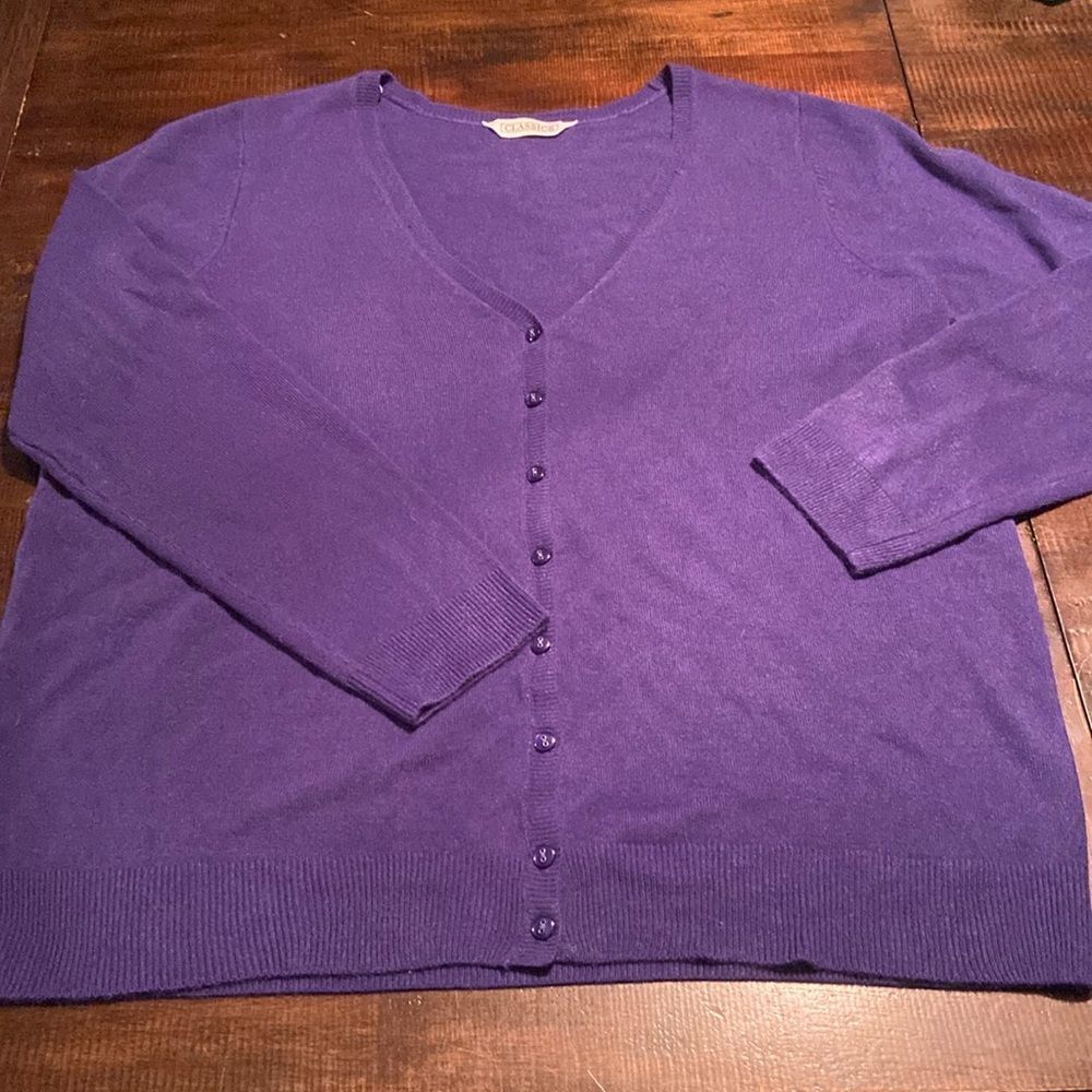 Classics Cardigan size 16 purple new blue
